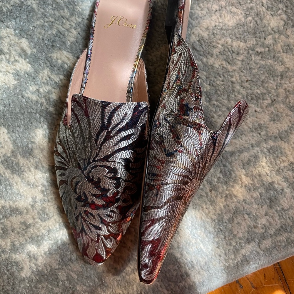 J Crew Satin Mules